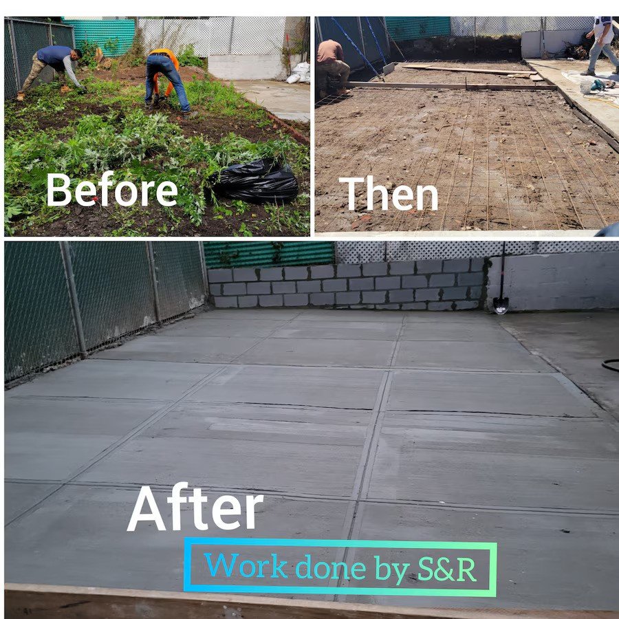 Backyard Concrete Installation Before and After