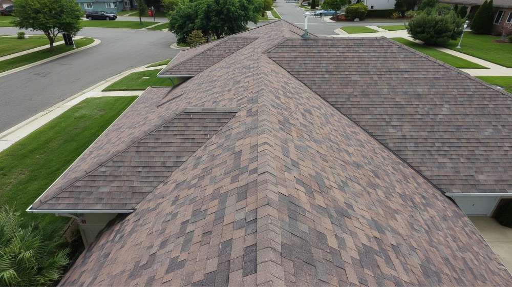 Asphalt Shingles Roof Overhead View in Brooklyn.