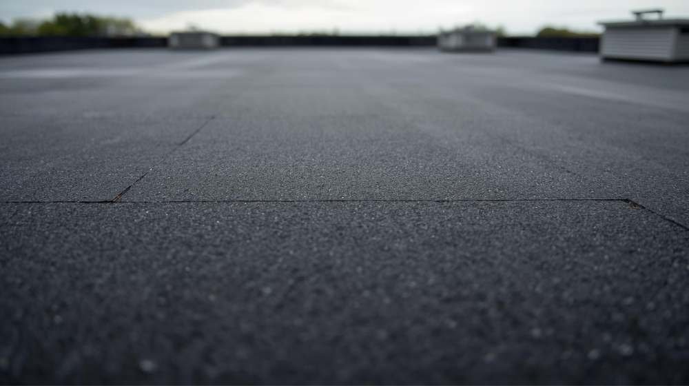 A large-scale EPDM roofing system covers this commercial building, showcasing its durability and seamless installation. EPDM’s longevity makes it a popular choice for Brooklyn’s flat roofs.