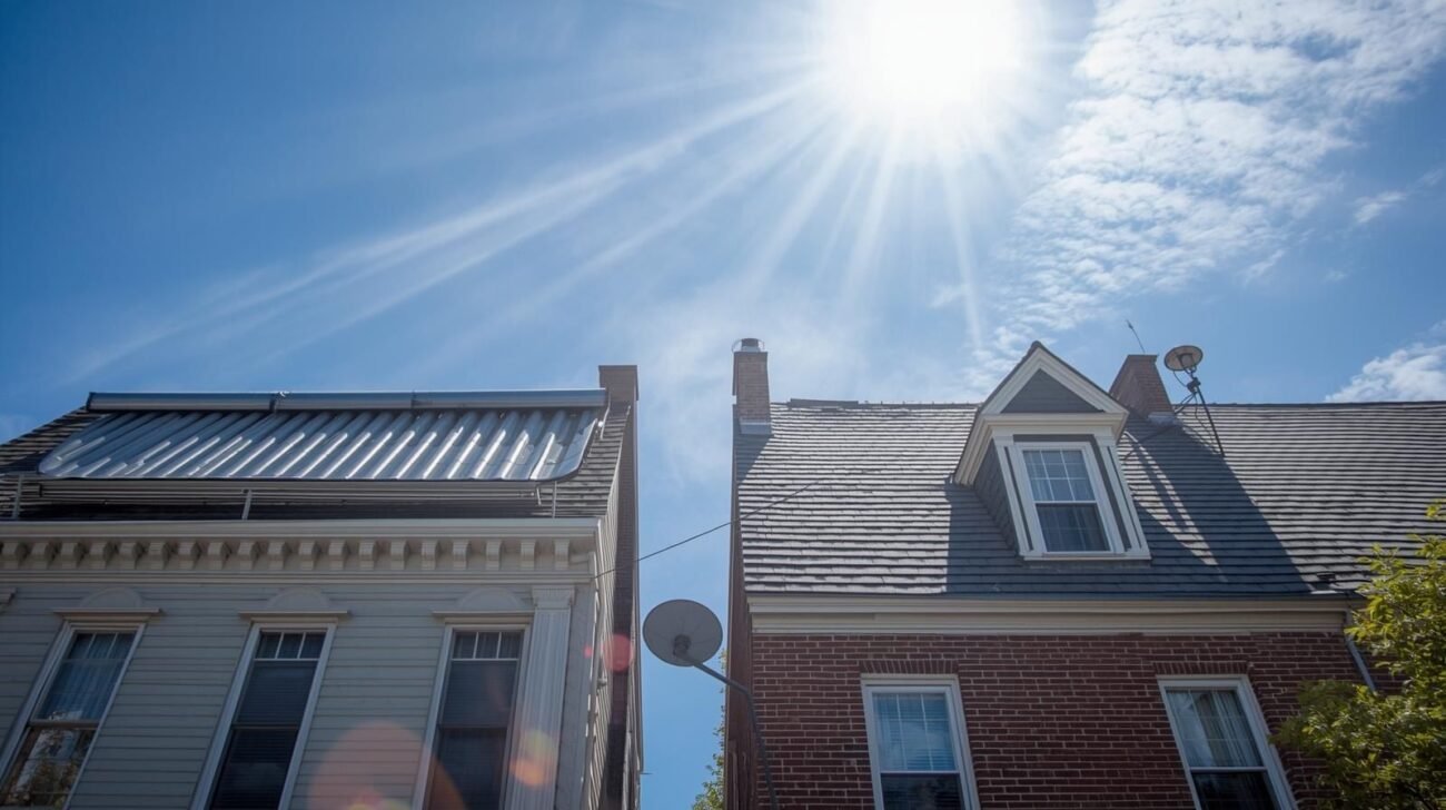 Best Roof Type for brooklyn is Rool roofing, A side-by-side comparison of roll roofing and asphalt shingles, highlighting their differences in design and performance, particularly in Brooklyn weather – Roll Roofing vs Asphalt Shingles.