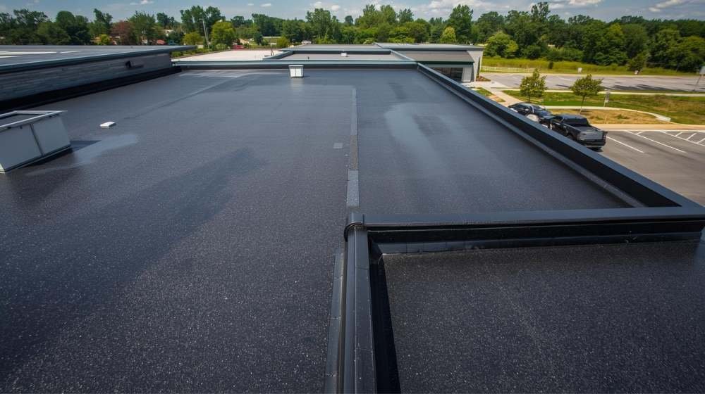 EPDM roofing installation in progress. This material provides excellent weather resistance and flexibility, making it ideal for Brooklyn’s varying climate conditions.