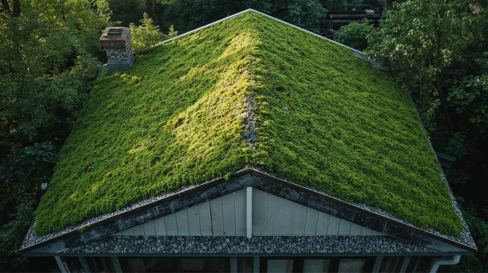 Simple Green Roof Design with Uniform Grass in Brooklyn