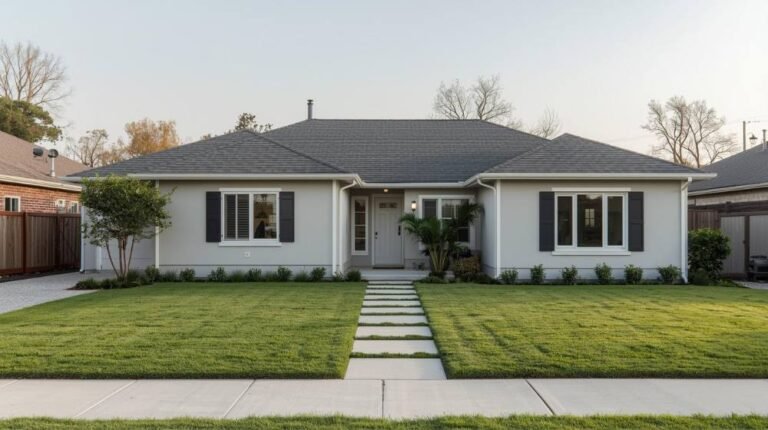 Stunning Brooklyn home with a hip roof, highlighting the advantages and disadvantages of a hip roof design.