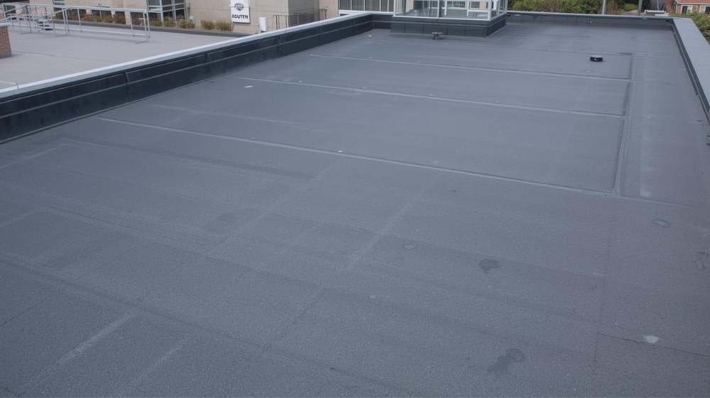 Smooth, seamless finish of a newly installed EPDM Rubber Roofing system on a flat roof in Brooklyn, ensuring excellent insulation and waterproofing.