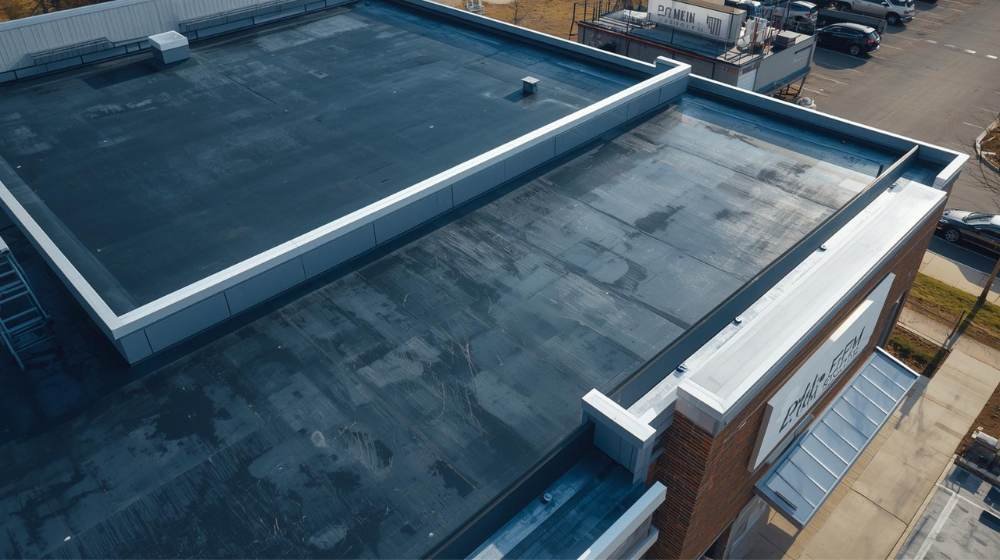 Completed EPDM Rubber Roofing system on a building in Brooklyn, providing durable and long-lasting protection against extreme weather.