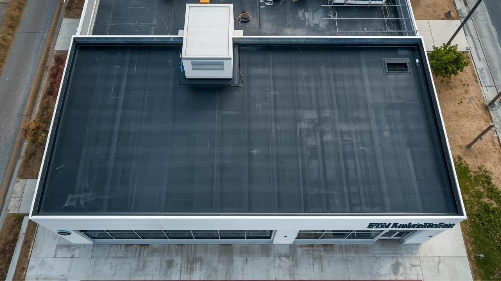 EPDM Rubber Roofing applied on a commercial building in Brooklyn, offering long-lasting protection and low maintenance for both residential and commercial properties.