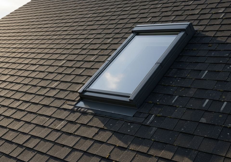 Modern Skylight Installation on Sloped Roof for Enhanced Natural Light