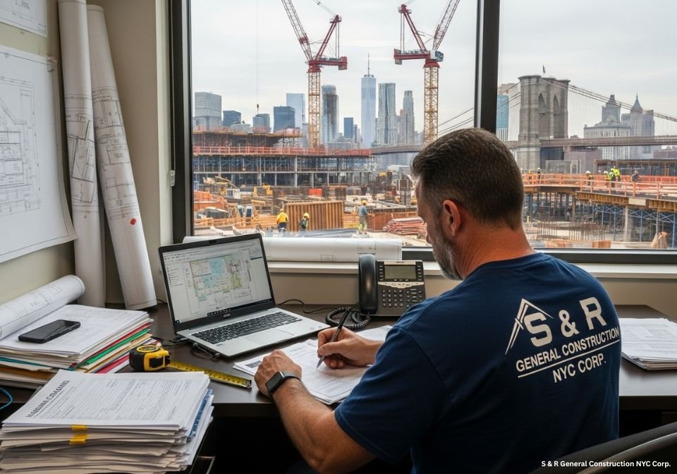 Overseeing Progress from the Office Window Connecting Plans to the NYC Skyline