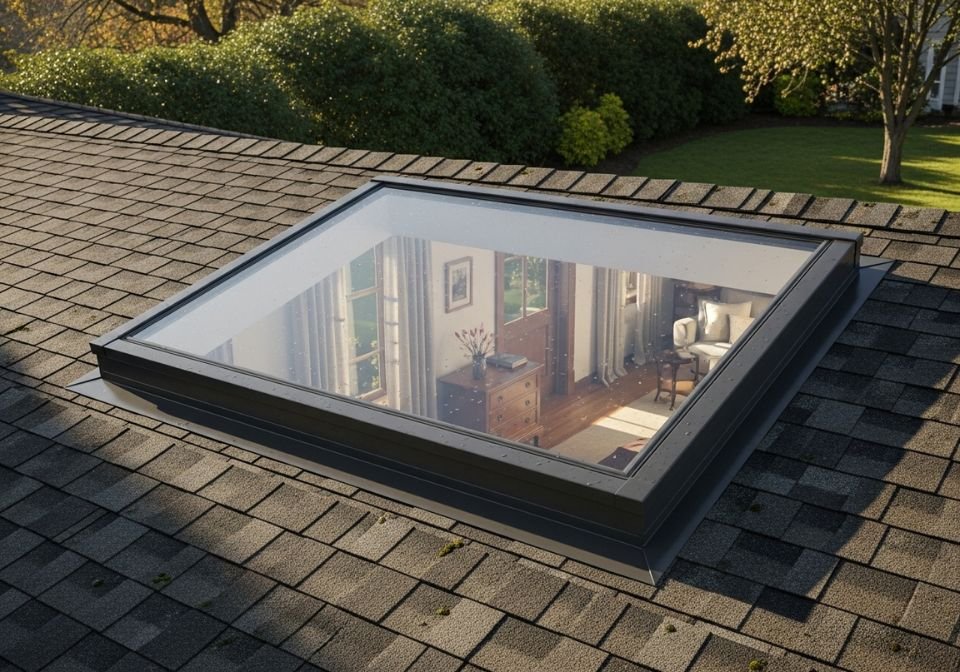 Sleek Skylight Design Installed on a Modern Roof for Ample Sunlight