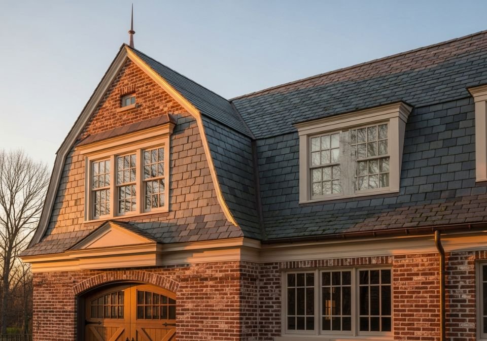 Carriage-House Rear Home Dutch Gable Roof