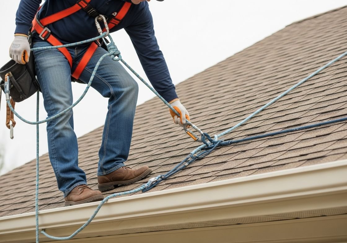 Professional Rooftop Work with Full Fall Protection – S & R General Construction NYC Corp