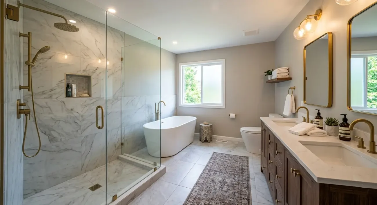 A complete remodelling with bathtub and shower upgrade