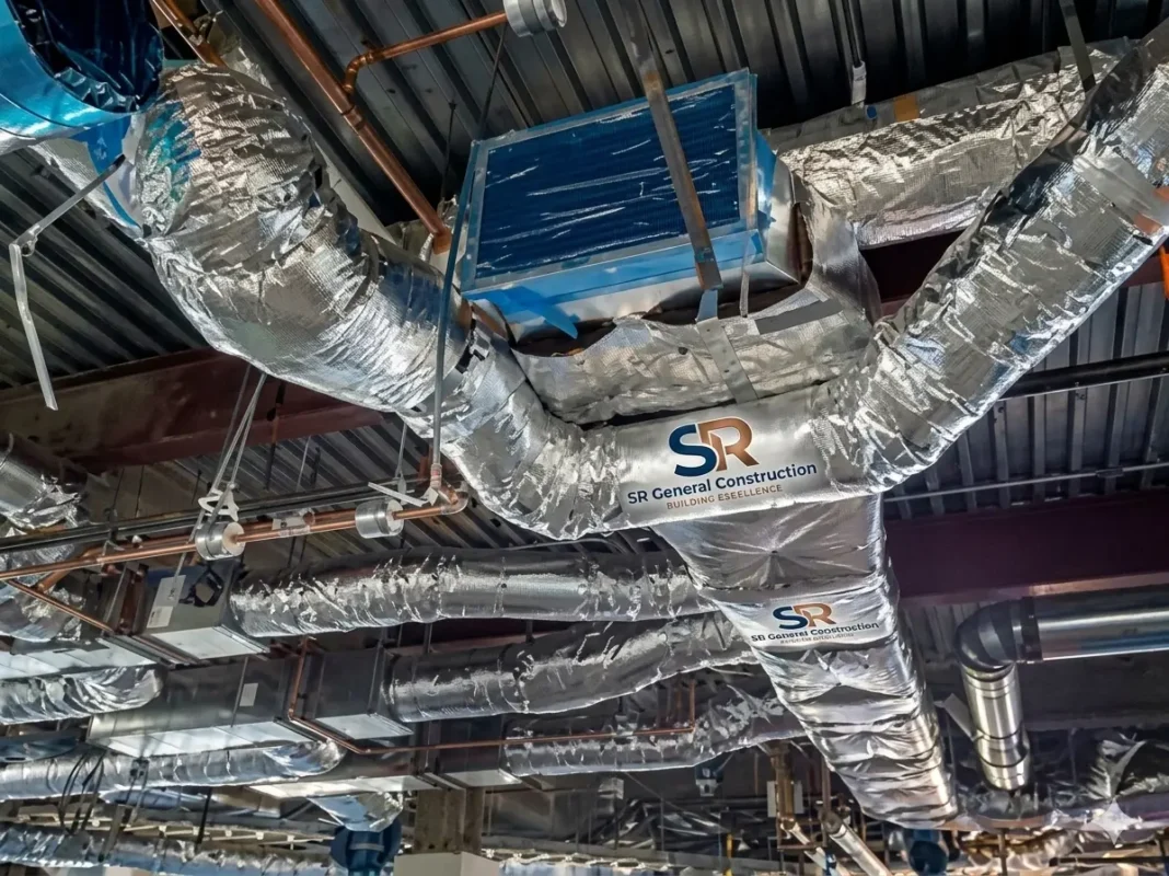 Home insulation integrated with HVAC ductwork system for improved energy efficiency and temperature control