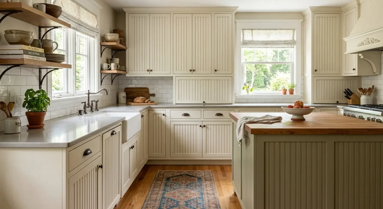 Beadboard Textured-Front Cabinets for kitchen