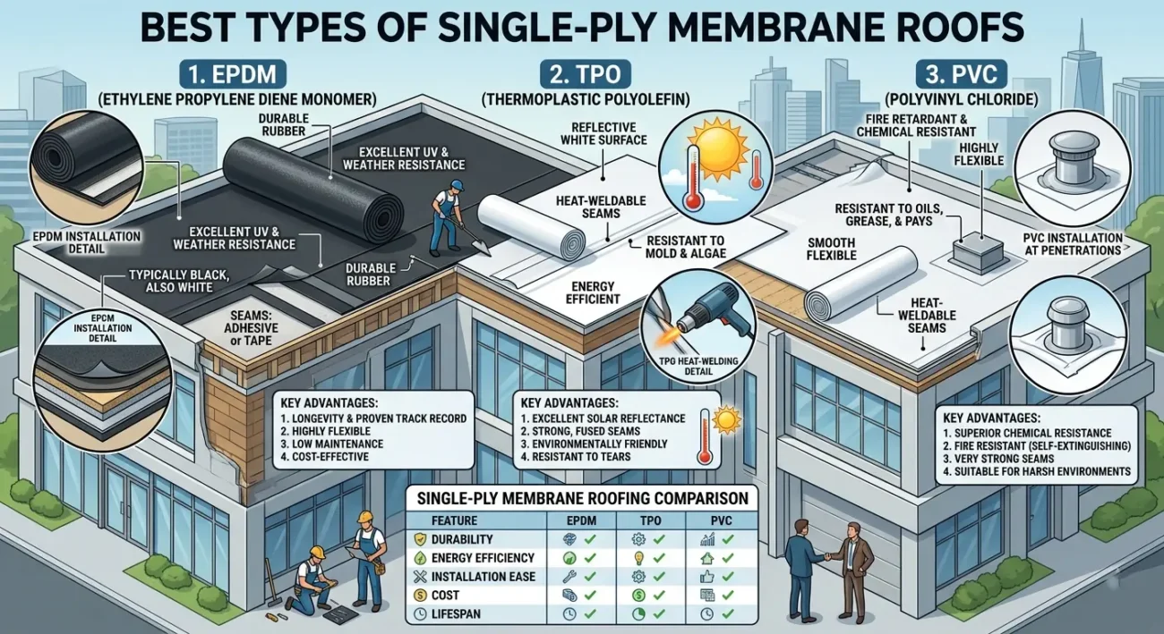 Best Types of Single Ply Membrane Roofs