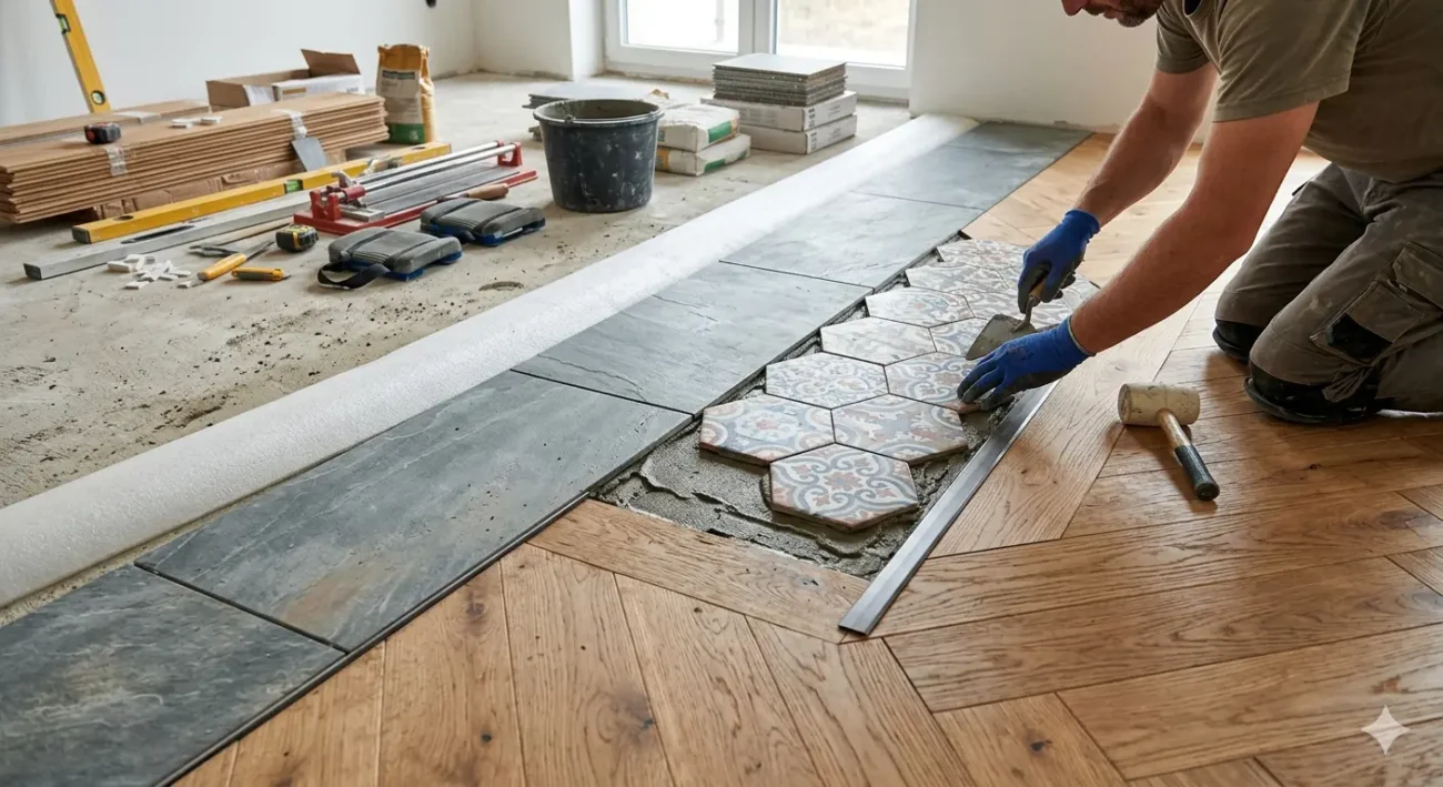Combining Multiple Materials for floor renovation