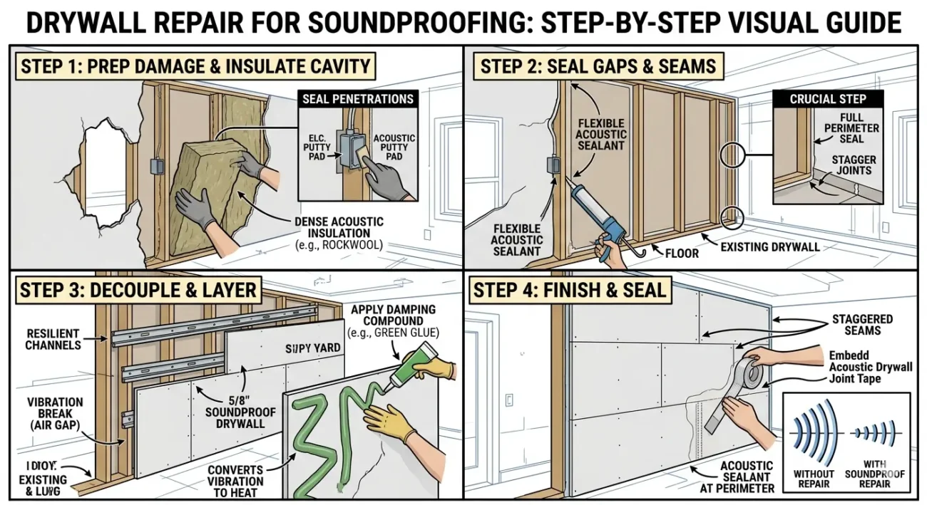 Drywall Repair for Soundproofing
