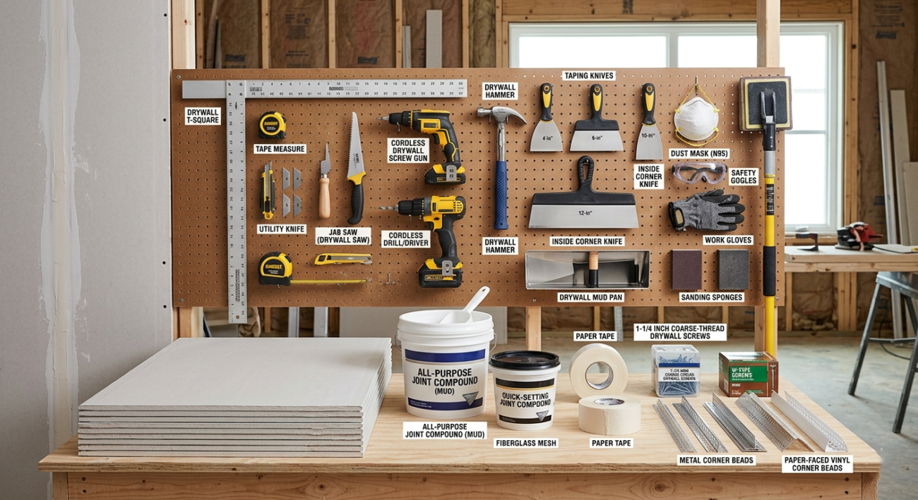 Tools and Materials Needed for Drywall Installation