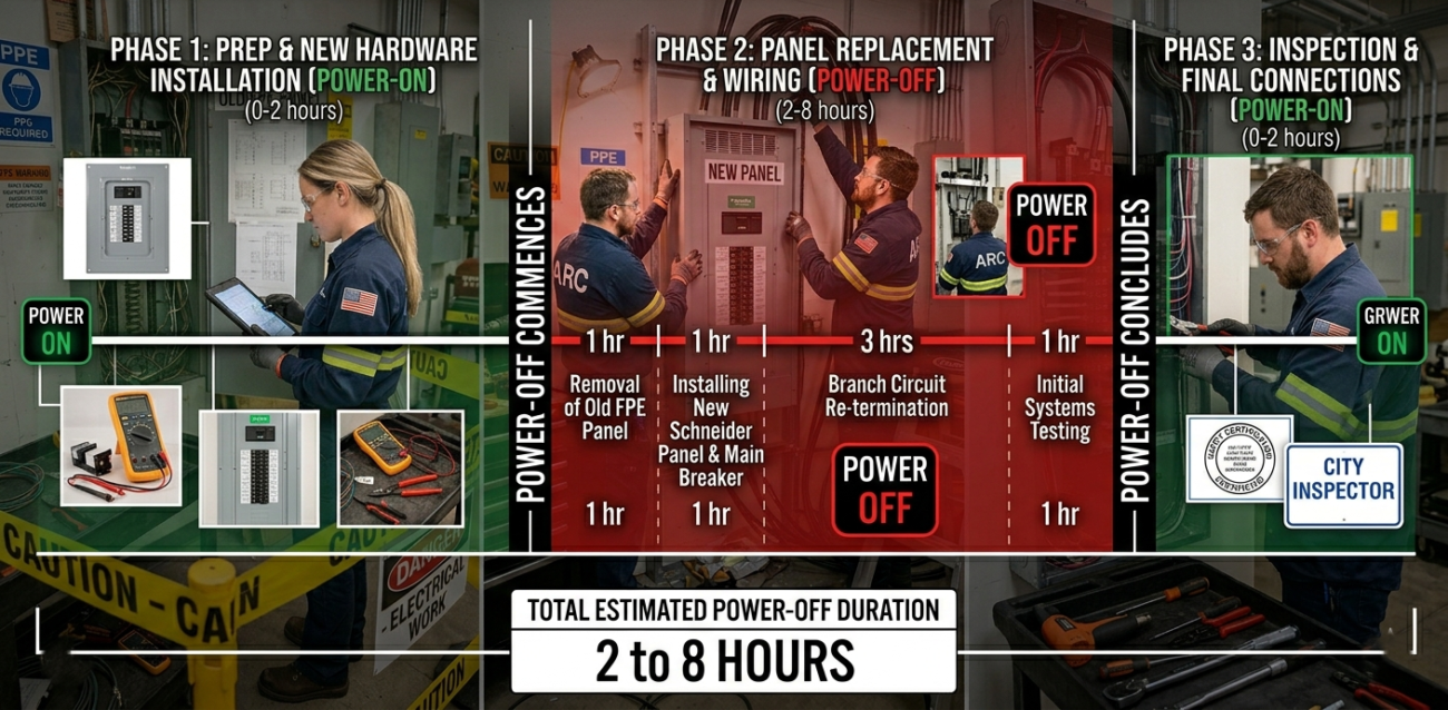 power off during an electrical panel upgrade