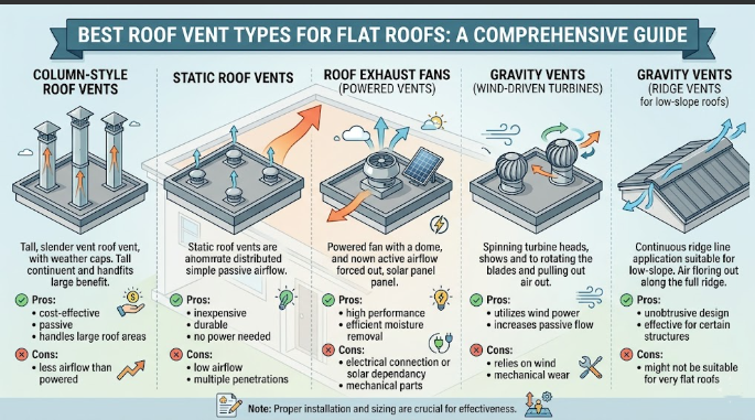 Best Roof Vent Types for Flat Roofs