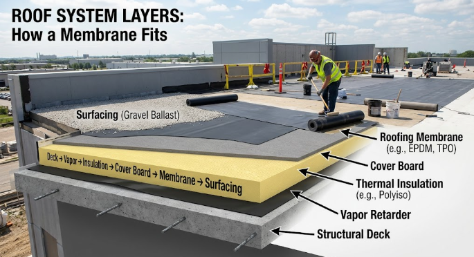 Roof System Layers How a Membrane Fits